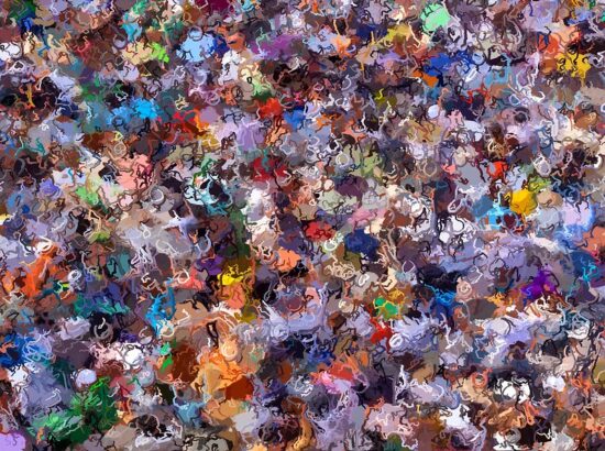 abstract crowd squiggle art